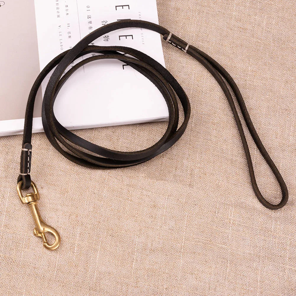 Full-Grain Leather Dog Leash | Training & Walking Leash for Small & Medium Dogs