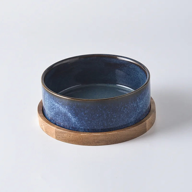 Kiln Glaze Ceramic Dog Bowl | Reactive Finish | Stand & Double Options | 3 Colors | 400ml & 850ml