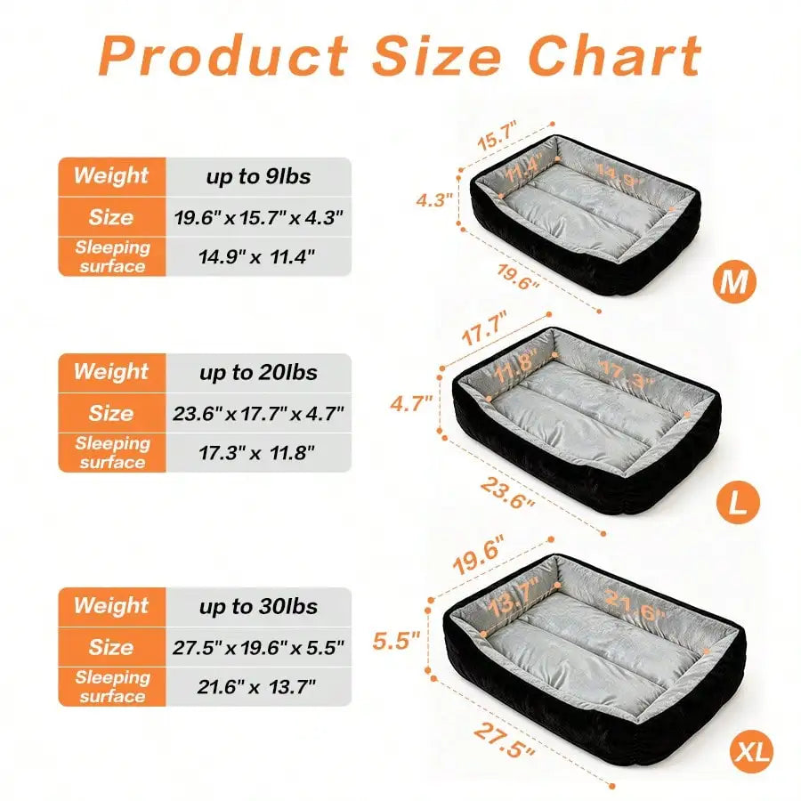 Orthopedic Dog Bed | Waterproof Lining | Removable Washable Cover | Non-Skid Bottom | Small to Medium