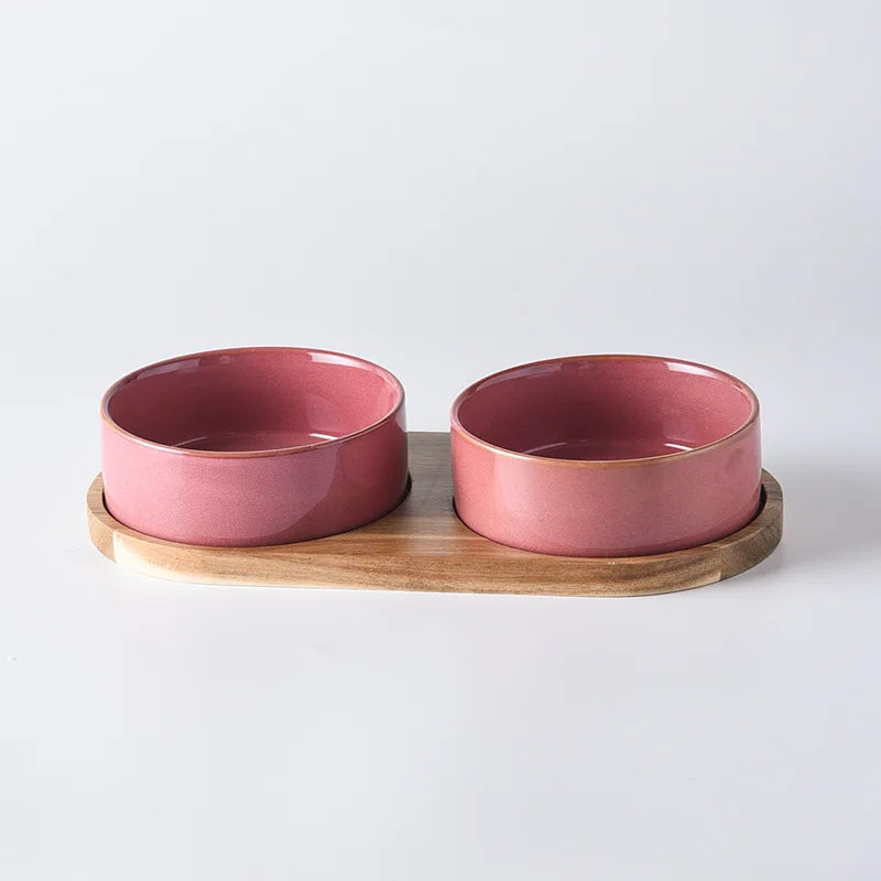 Kiln Glaze Ceramic Dog Bowl | Reactive Finish | Stand & Double Options | 3 Colors | 400ml & 850ml