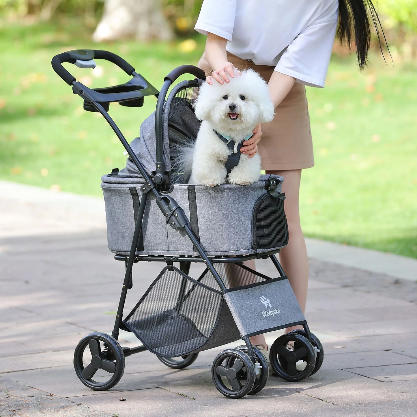 3-in-1 Pet Stroller with Removable Carrier — Foldable, Waterproof, All-Terrain for Dogs