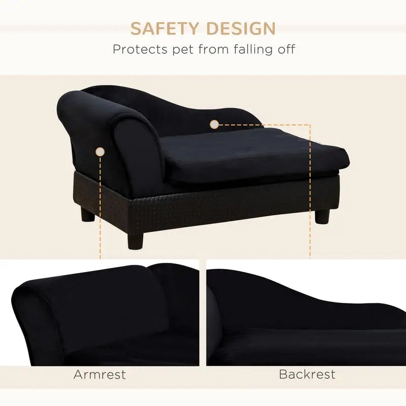 Dog Sofa Bed with Hidden Storage | Small Dogs | Black