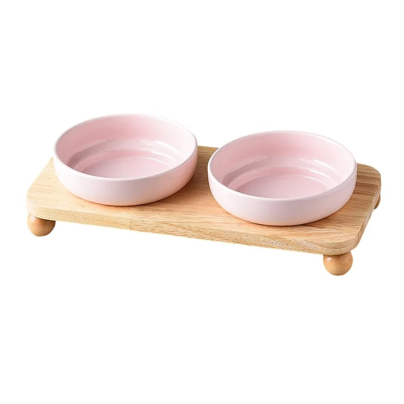 Elevated Ceramic Dog Bowl | Non-Slip Stand | Single & Double | 4 Colors