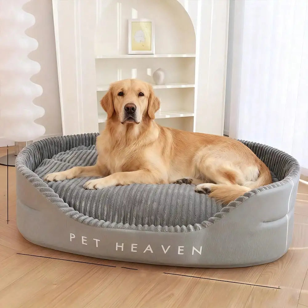 All-Season Plush Cotton Dog Bed | Machine Washable | S–L