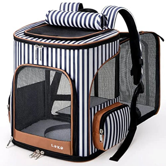 Expandable Pet Carrier Backpack | Breathable Mesh, Safety Leash | Small Dogs & Cats