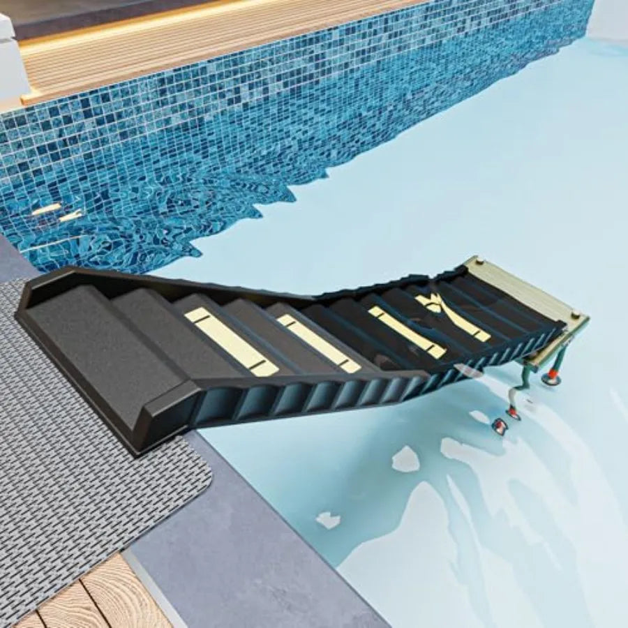 Adjustable 4-Leg Dog Pool Ramp | Quick Setup, Foldable | 200 lbs Capacity | Non-Slip