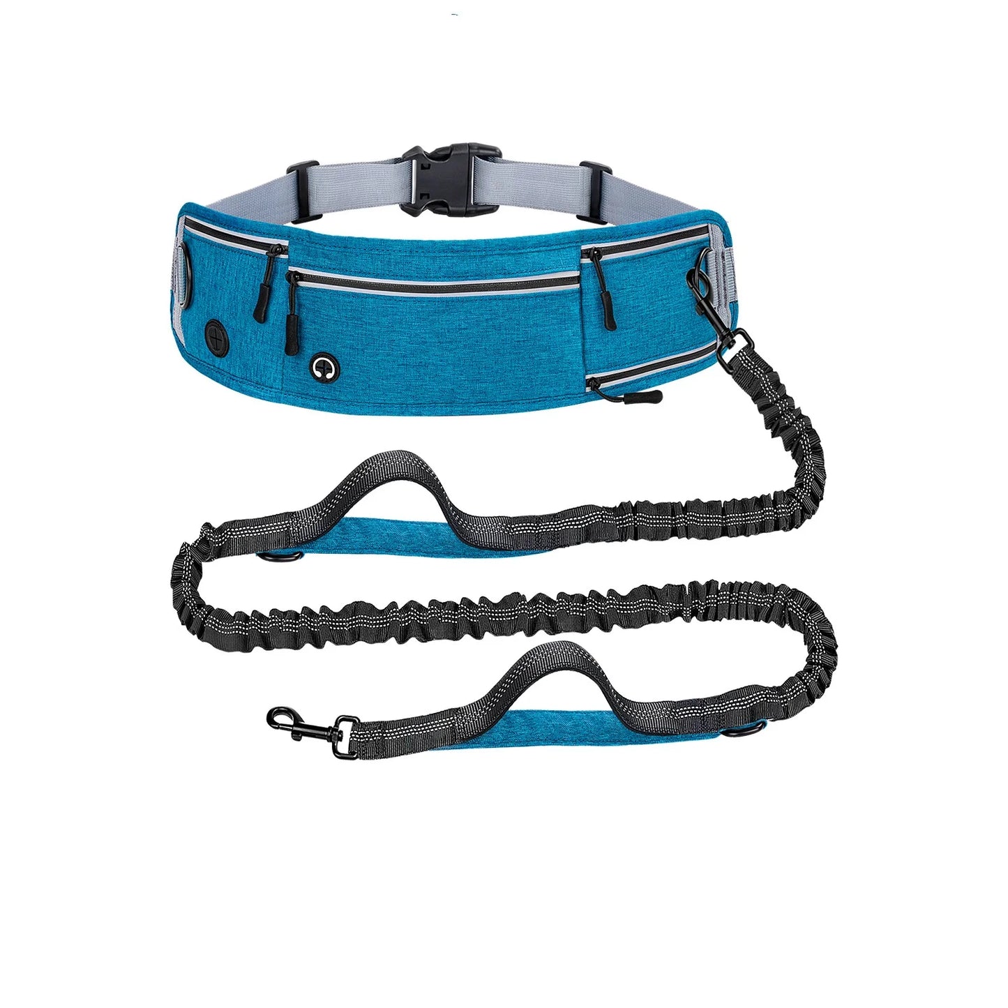 Hands-Free Waist Dog Leash | Running Leash with Zipper Pouch | Reflective | Dual Padded Handles