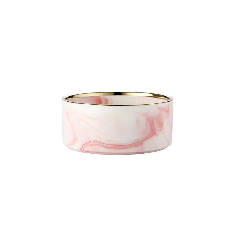 Marble Ceramic Dog Bowl Collection | Wood Stand | Single & Double | 14 Colors | 400ml & 850ml