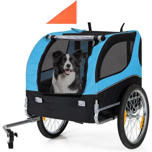 Dog Bike Trailer | 90 lb Capacity, 3 Doors, Aluminum Frame & Air-Filled Wheels