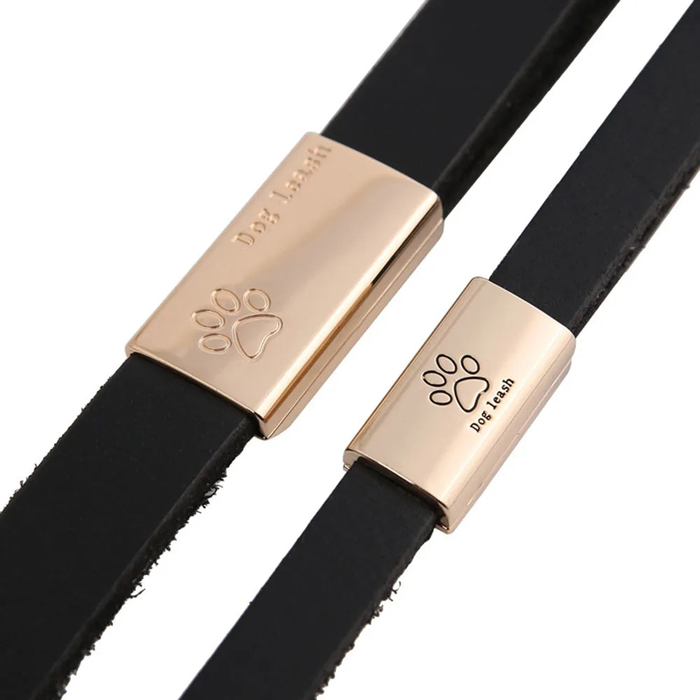 Braided Leather Dog Leash | 1.3m (51") Heavy Duty Training Lead | Strong & Durable | All Breeds