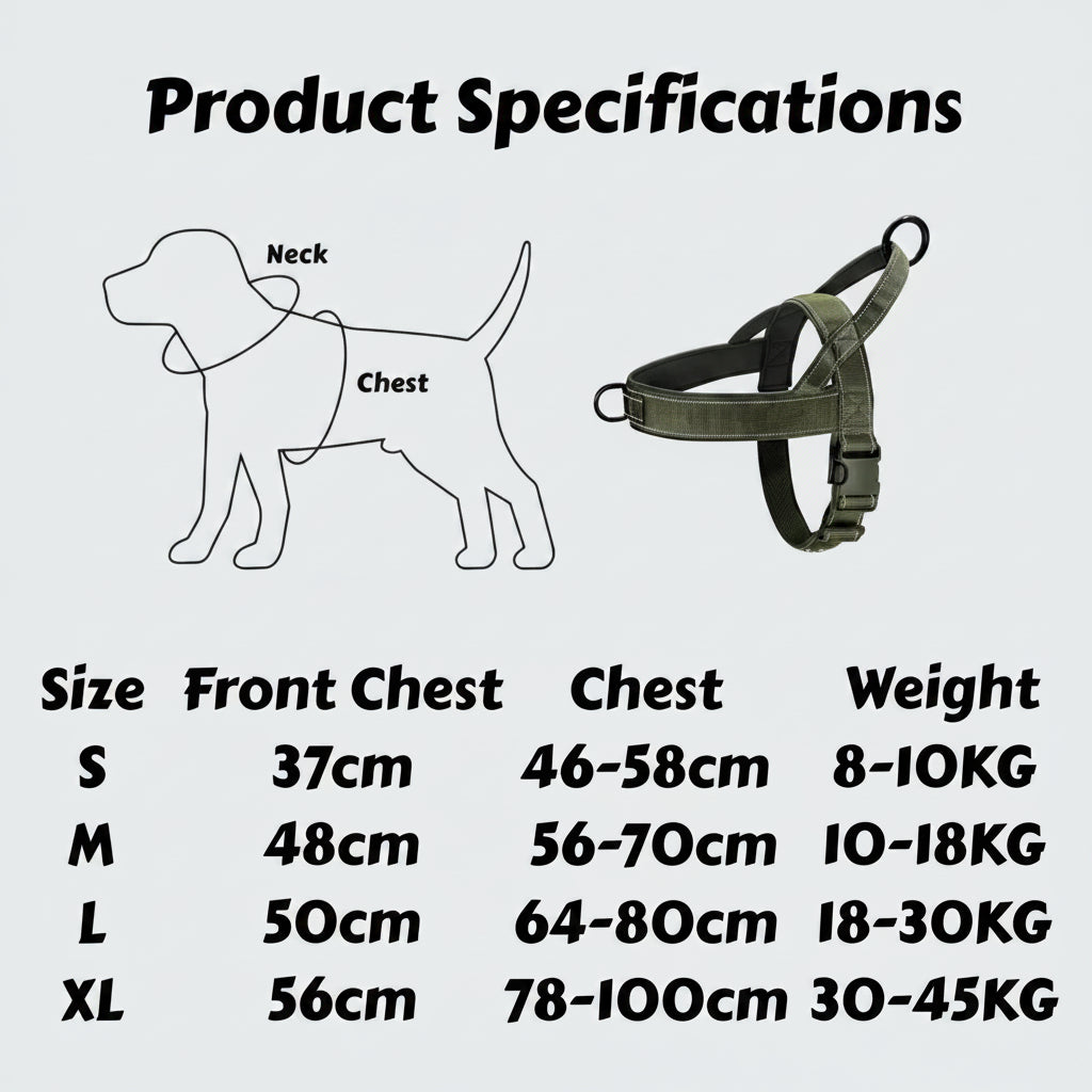 Tactical No-Pull Dog Harness