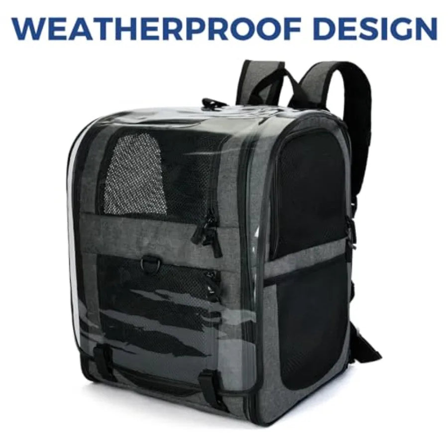 Pet Carrier Backpack | Safety Features & Cushion Back Support | Travel, Hiking & Outdoors