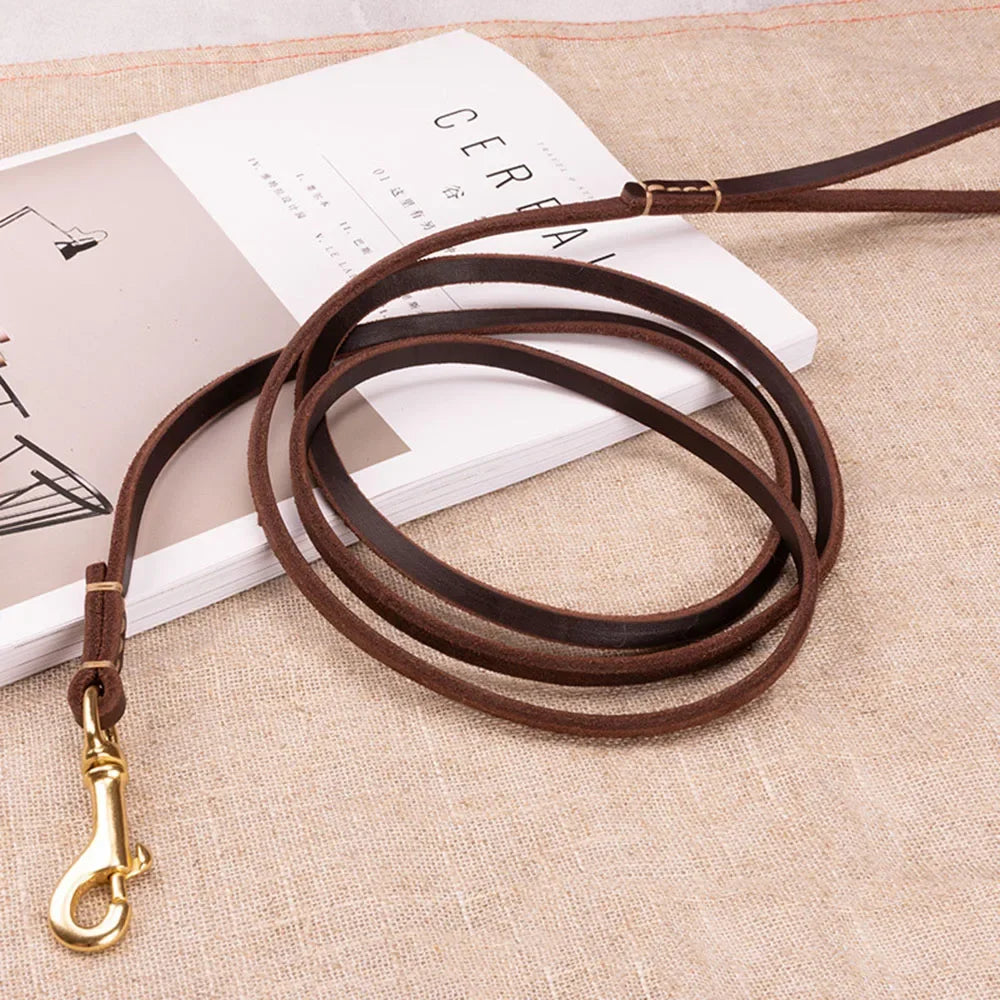Full-Grain Leather Dog Leash | Training & Walking Leash for Small & Medium Dogs