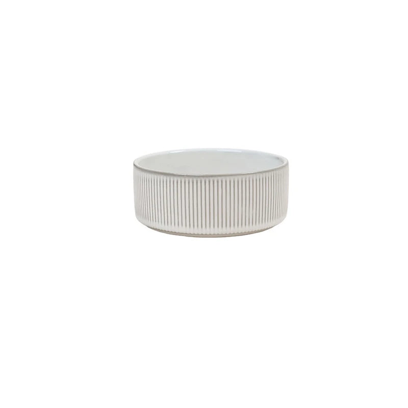 Nordic Ceramic Dog Bowl | Bamboo Stand | Short, High & Double Options | 400ml | Small Dogs
