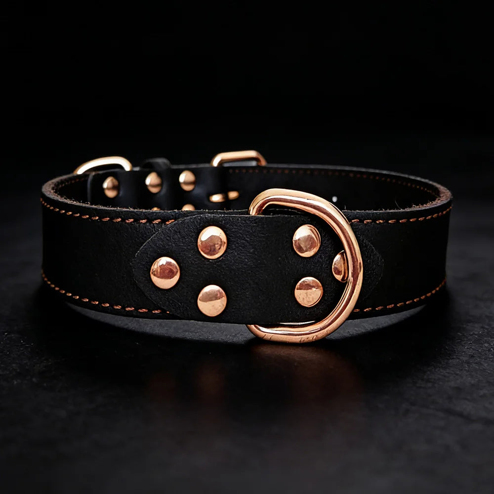 Genuine Top-Layer Leather Dog Collar | Handmade | Skin-Friendly | 3 Sizes | Medium to Large
