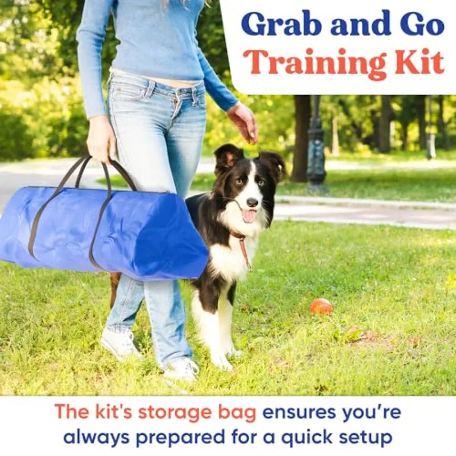 Complete Dog Agility Course Set | A-Frame, Weave Poles, Jump Hoop & Cones