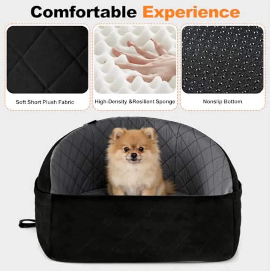 Dog Car Seat for Small Medium Dogs Dog Booster Seat Travel Bed for Small Dogs up to 30 lbs for Front/Back Seats Washable Pet Ca