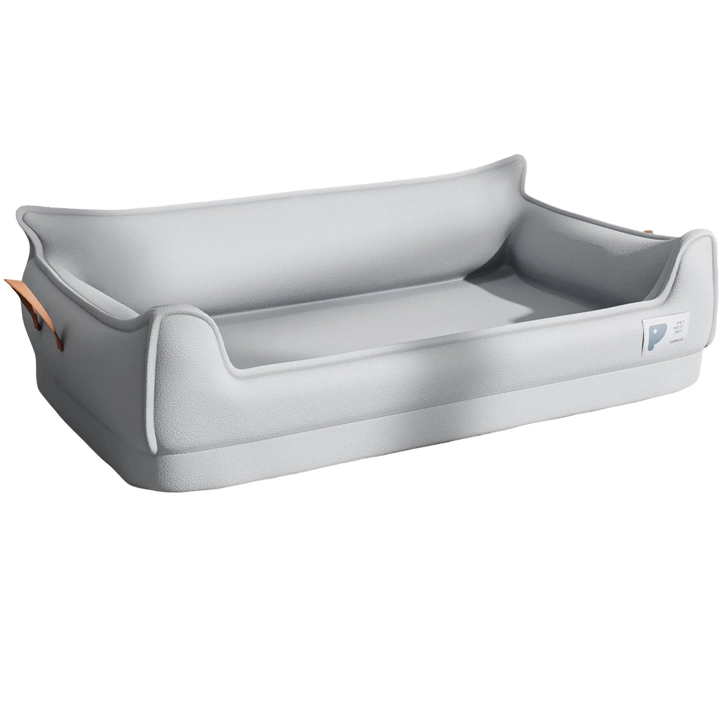 Luxury Dog Sofa Bed — High-Back Spine Support, Scratch-Resistant & Washable | Light Gray, Beige
