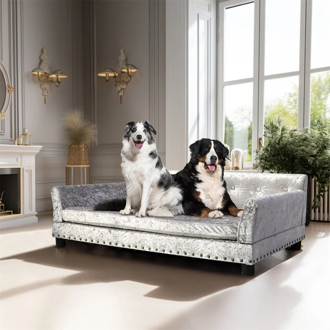 Dutch Velvet Upholstered Dog Sofa | Medium to Large Dogs