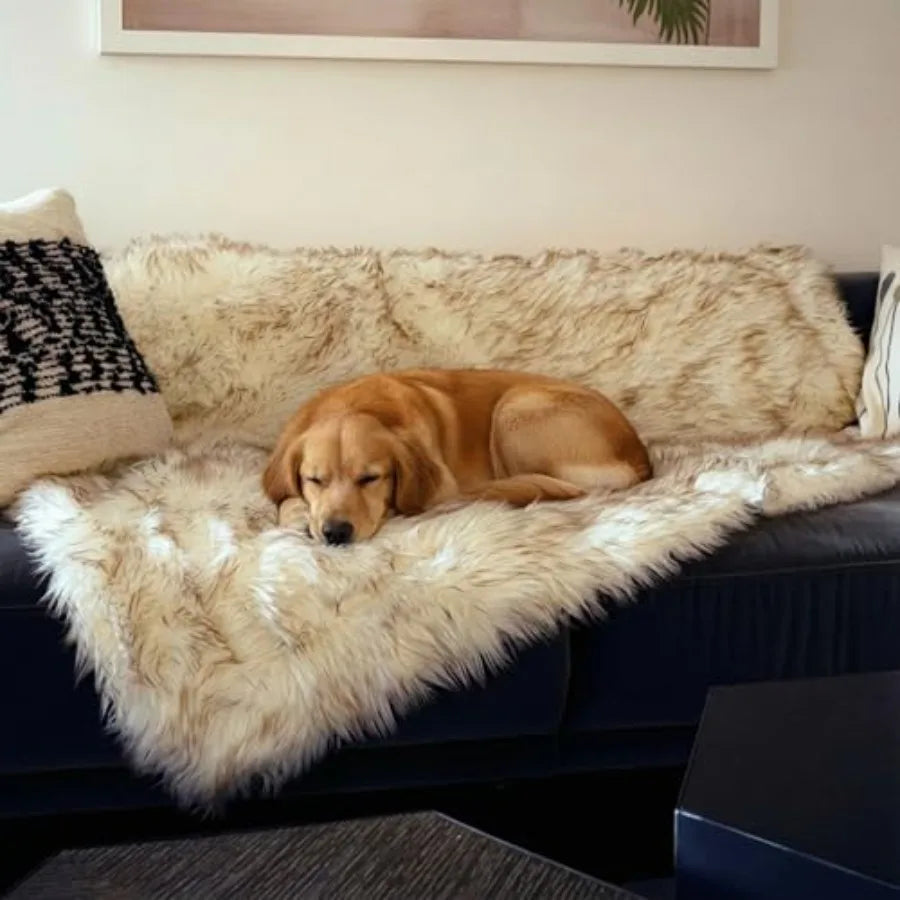 Waterproof Faux Fur Dog Blanket | Plush Couch & Furniture Protector | Small to Large Dogs