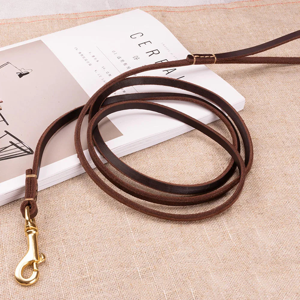 Full-Grain Leather Dog Leash | Training & Walking Leash for Small & Medium Dogs