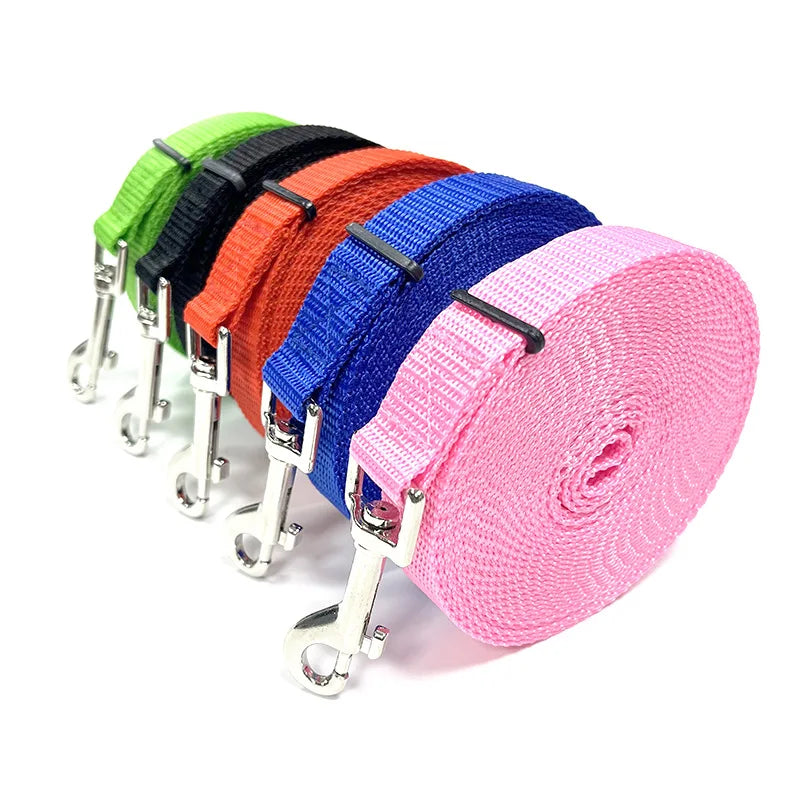 Long Nylon Dog Leash | Training & Recall | 6 Colors | 4ft to 33ft | All Breeds