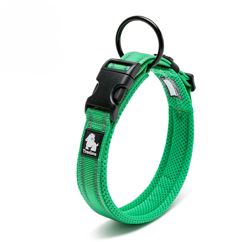 Padded Nylon Dog Collar | Duraflex Buckle | 3M Reflective | 7 Colors | XXS–XXXL
