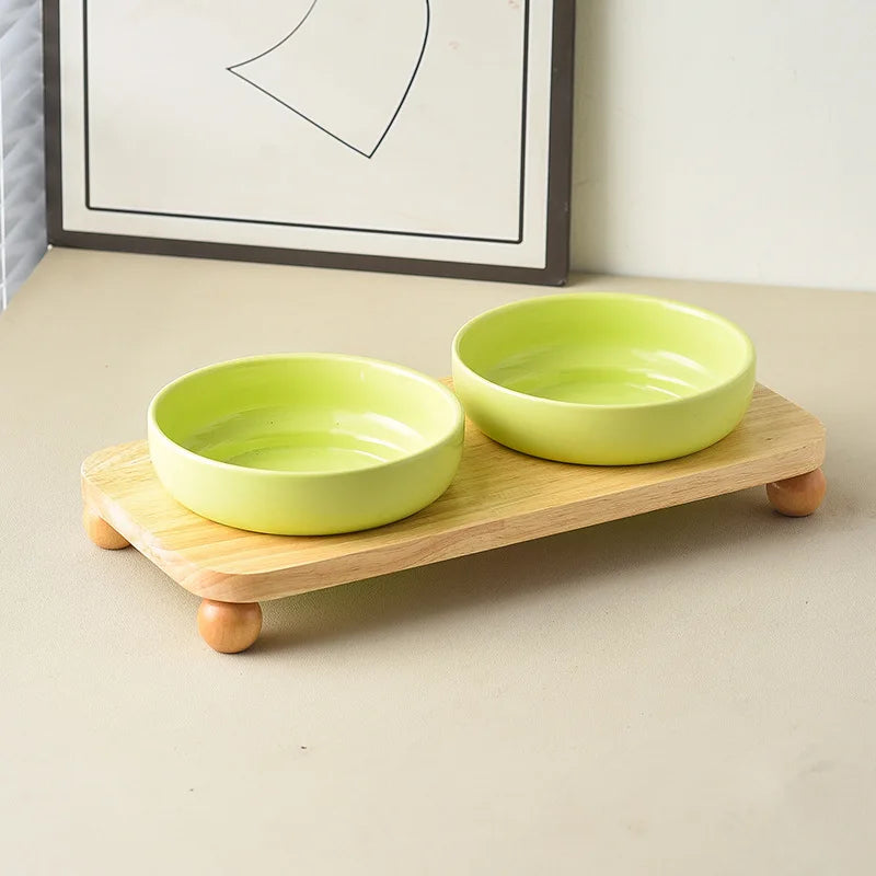 Elevated Ceramic Dog Bowl | Non-Slip Stand | Single & Double | 4 Colors