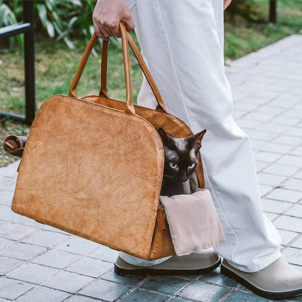 Luxury Pet Carrier Bag | Windproof Travel Bag for Small Dogs & Cats