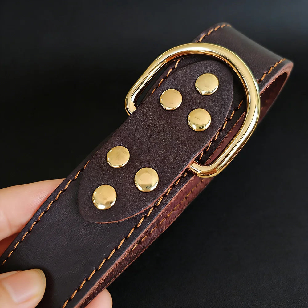 Genuine Top-Layer Leather Dog Collar | Handmade | Skin-Friendly | 3 Sizes | Medium to Large