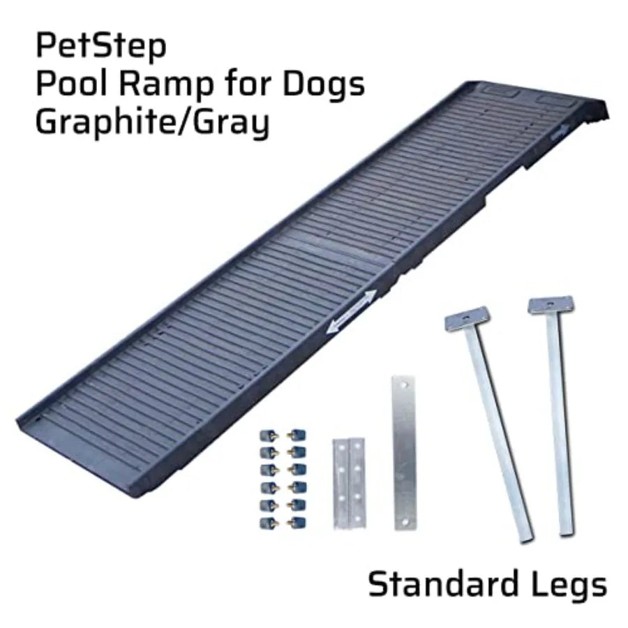 Dog Pool Ramp | Standard Legs | Graphite | Small & Large Dogs | Above & In-Ground Pools