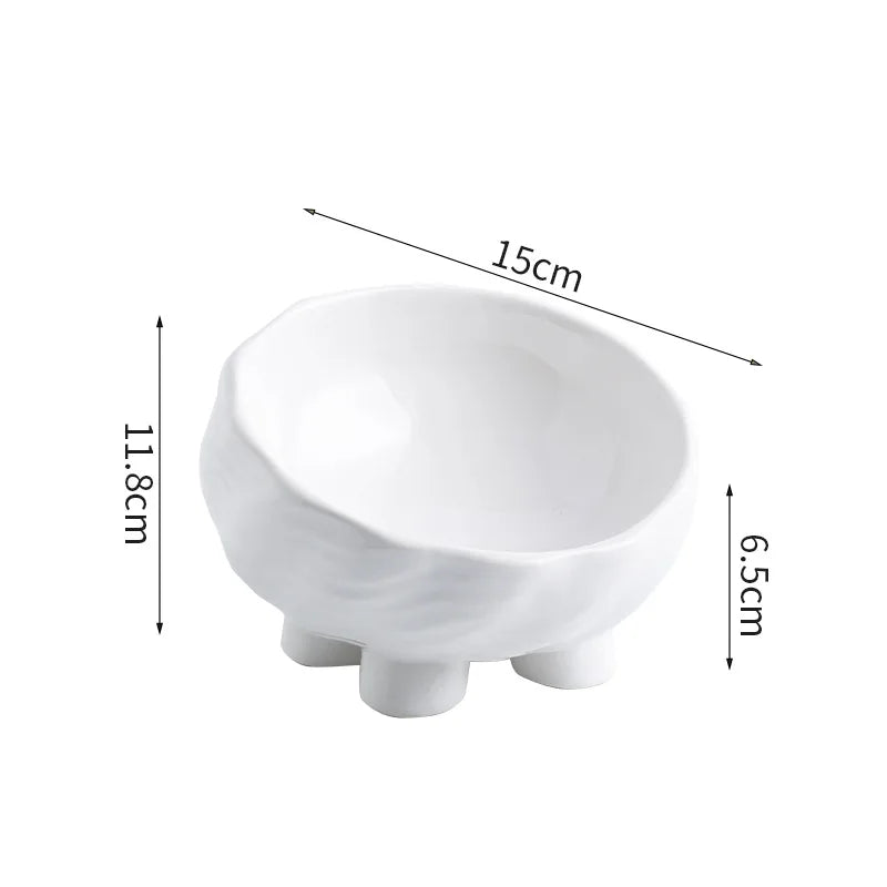 Oblique Mouth Ceramic Dog Bowl | Anti-Overturn | Neck Protection | Dog Food & Water