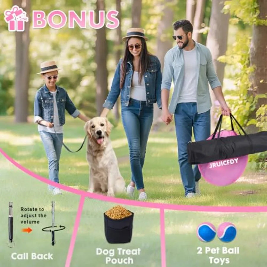 Dog Agility Backyard Set | 6 Dual-Mode Weave Poles & 2 Adjustable Hurdles | Outdoor Obstacle Course