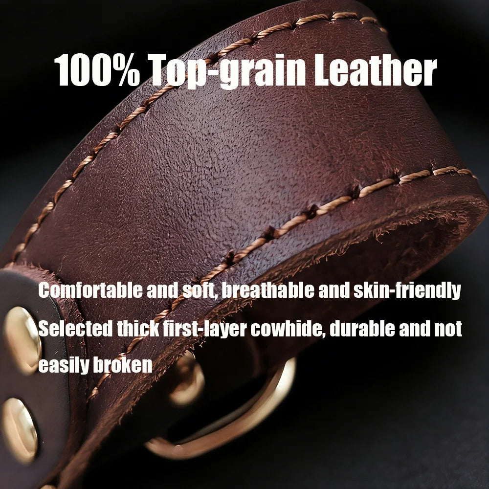 Genuine Top-Layer Leather Dog Collar | Handmade | Skin-Friendly | 3 Sizes | Medium to Large