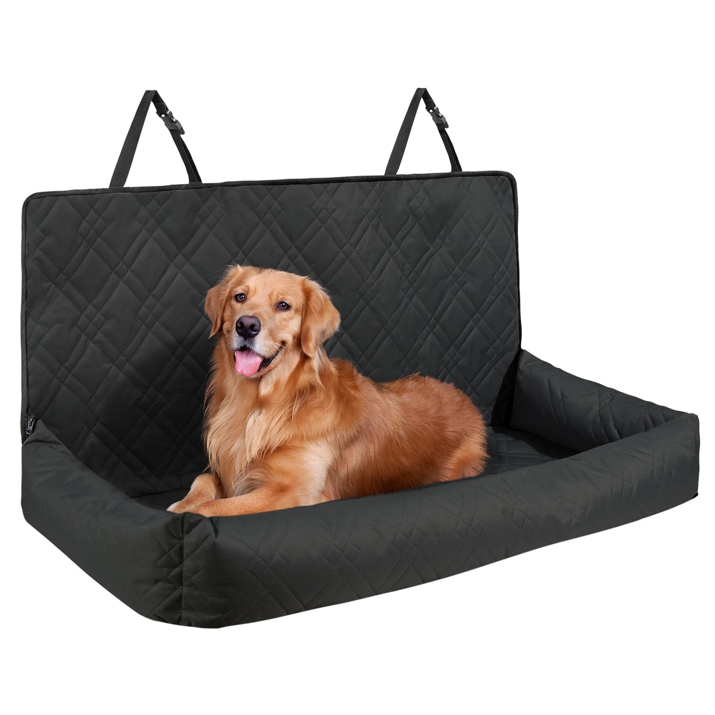 Dog Car Booster Seat | Sofa-Style | Waterproof | Clip-On Safety Leash | Up to 100lbs