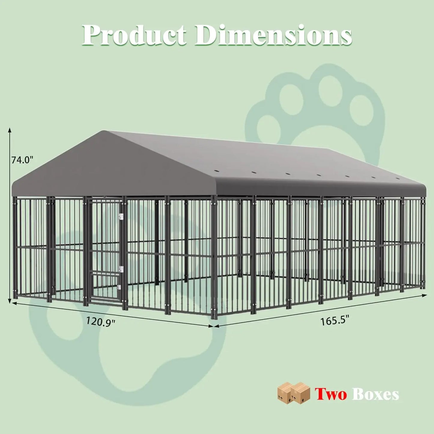 10×14 FT Large Outdoor Dog Kennel with Roof — Heavy Duty, Double Lock Door & Feeding Door