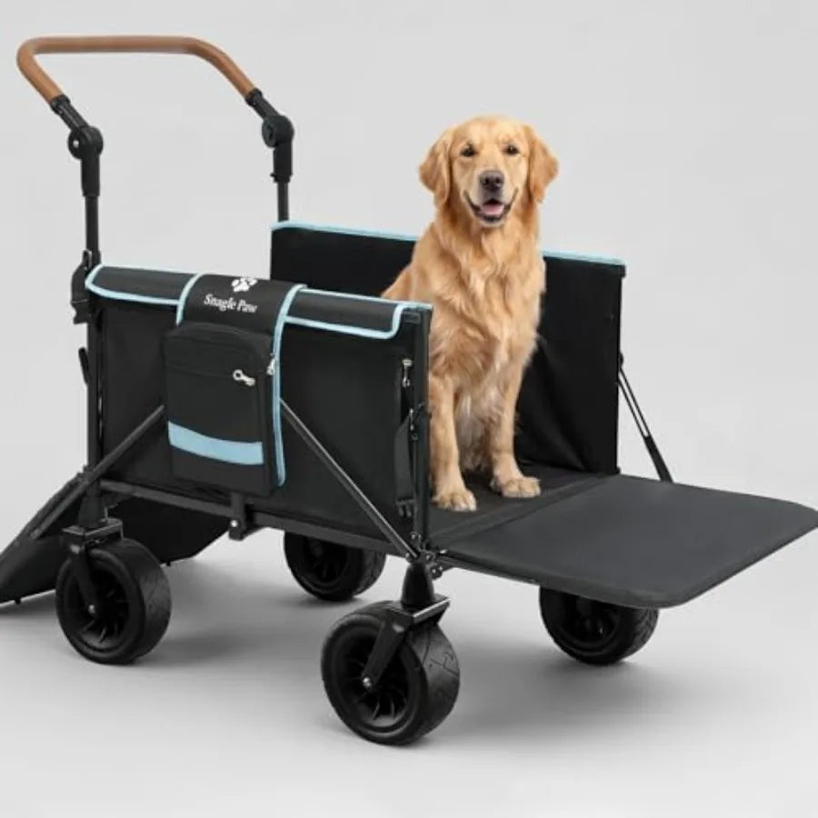 Extra Large Dog Stroller with Anti-Slip Ramp | Up to 100 lbs | Foldable All-Terrain