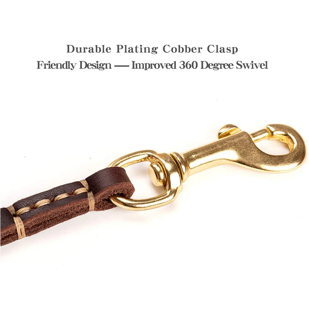Handmade Genuine Leather Dog Leash | 4 Colors | 130cm & 180cm | Small to Medium Dogs