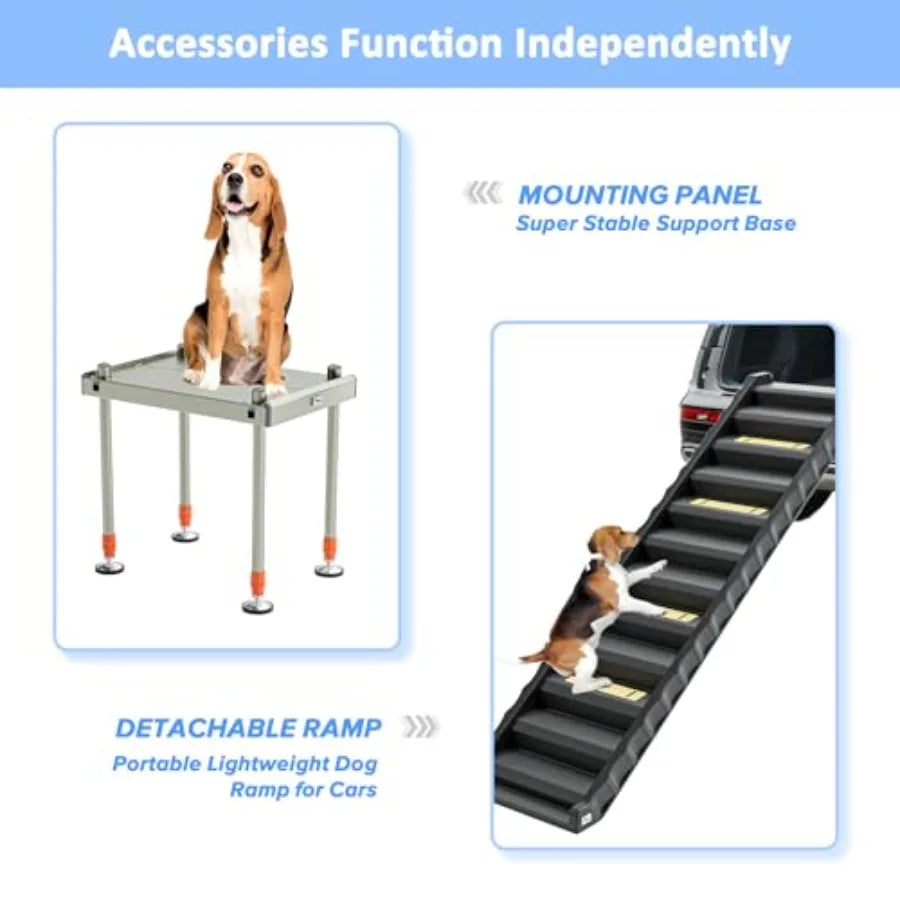 Adjustable 4-Leg Dog Pool Ramp | Quick Setup, Foldable | 200 lbs Capacity | Non-Slip