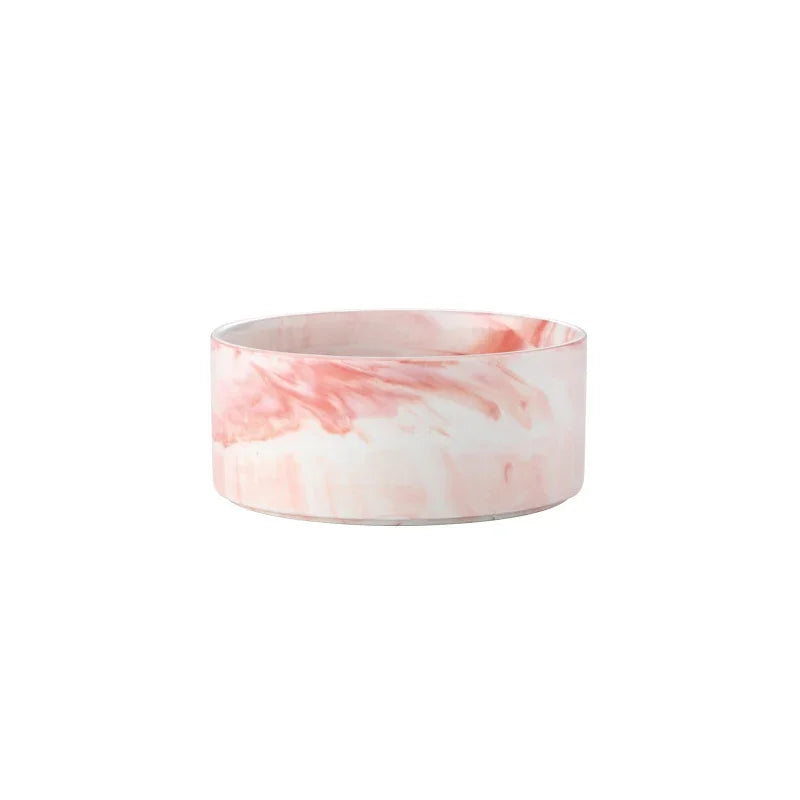 Marble Ceramic Dog Bowl Collection | Wood Stand | Single & Double | 14 Colors | 400ml & 850ml