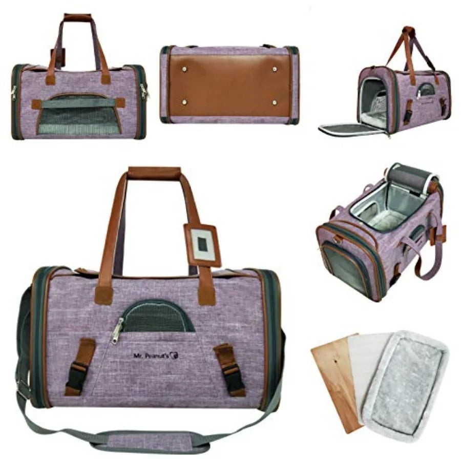 Airline-Approved Soft-Sided Pet Carrier Tote | Self-Locking Zippers, Under-Seat Compatible