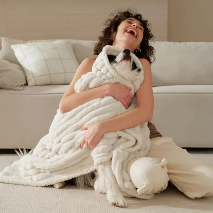 ComfyFleece™ Waterproof Dog Blanket | Corduroy Fleece | Couch & Bed Protector | Large Dogs