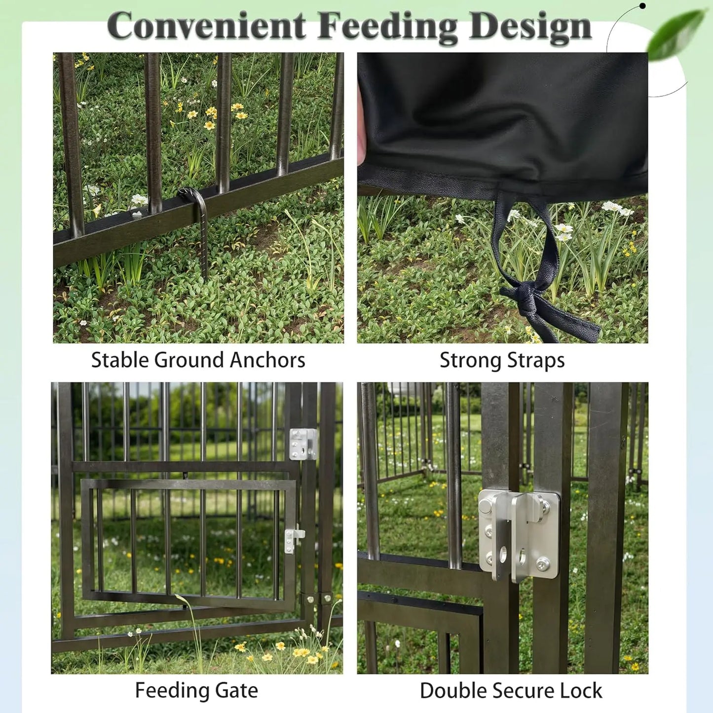 10×14 FT Large Outdoor Dog Kennel with Roof — Heavy Duty, Double Lock Door & Feeding Door