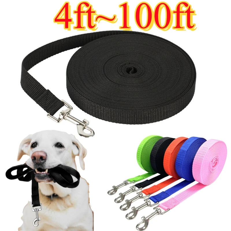 Long Nylon Dog Leash | Training & Recall | 6 Colors | 4ft to 33ft | All Breeds