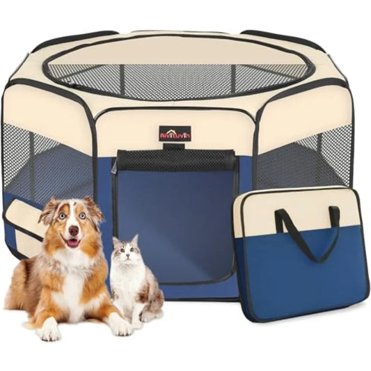 Foldable Pop-Up Dog Tent Playpen with Carrying Bag — For Dogs, Cats & Rabbits | Travel & Camping
