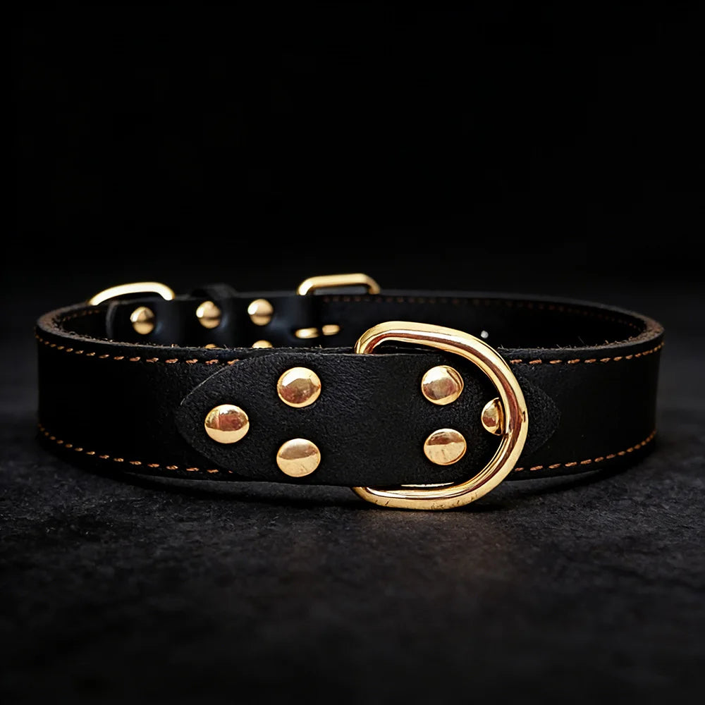 Genuine Top-Layer Leather Dog Collar | Handmade | Skin-Friendly | 3 Sizes | Medium to Large