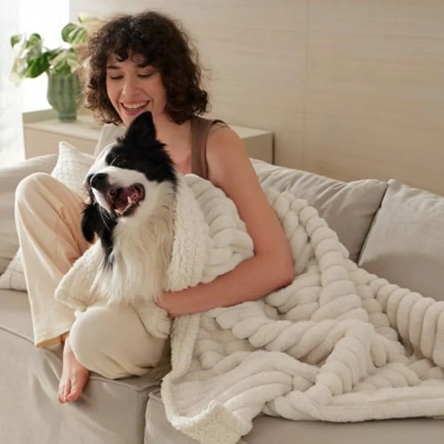 ComfyFleece™ Waterproof Dog Blanket | Corduroy Fleece | Couch & Bed Protector | Large Dogs