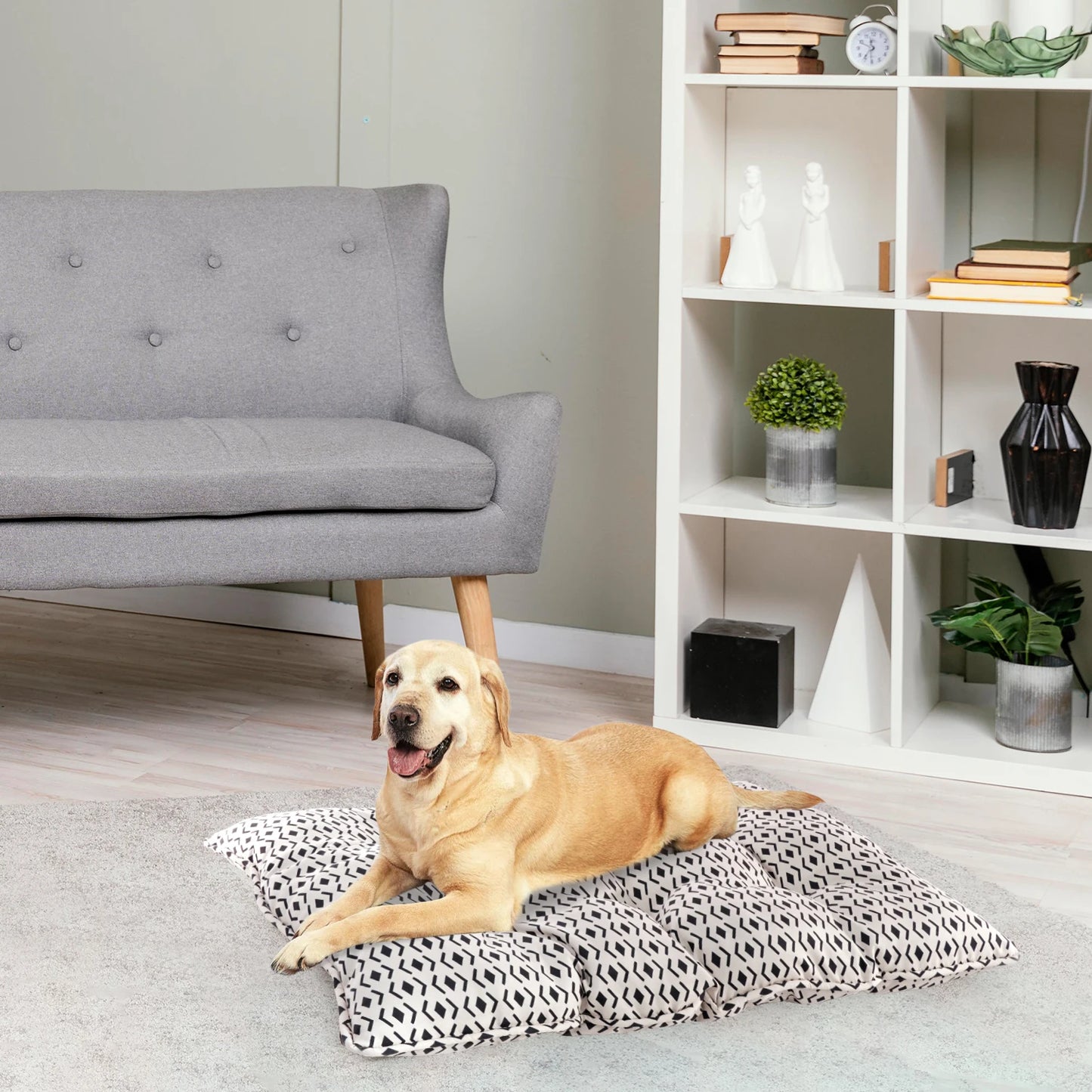 Luxury Microsuede Tufted Dog Mat | Printed Design | Durable & Comfortable | Small to Large Breeds