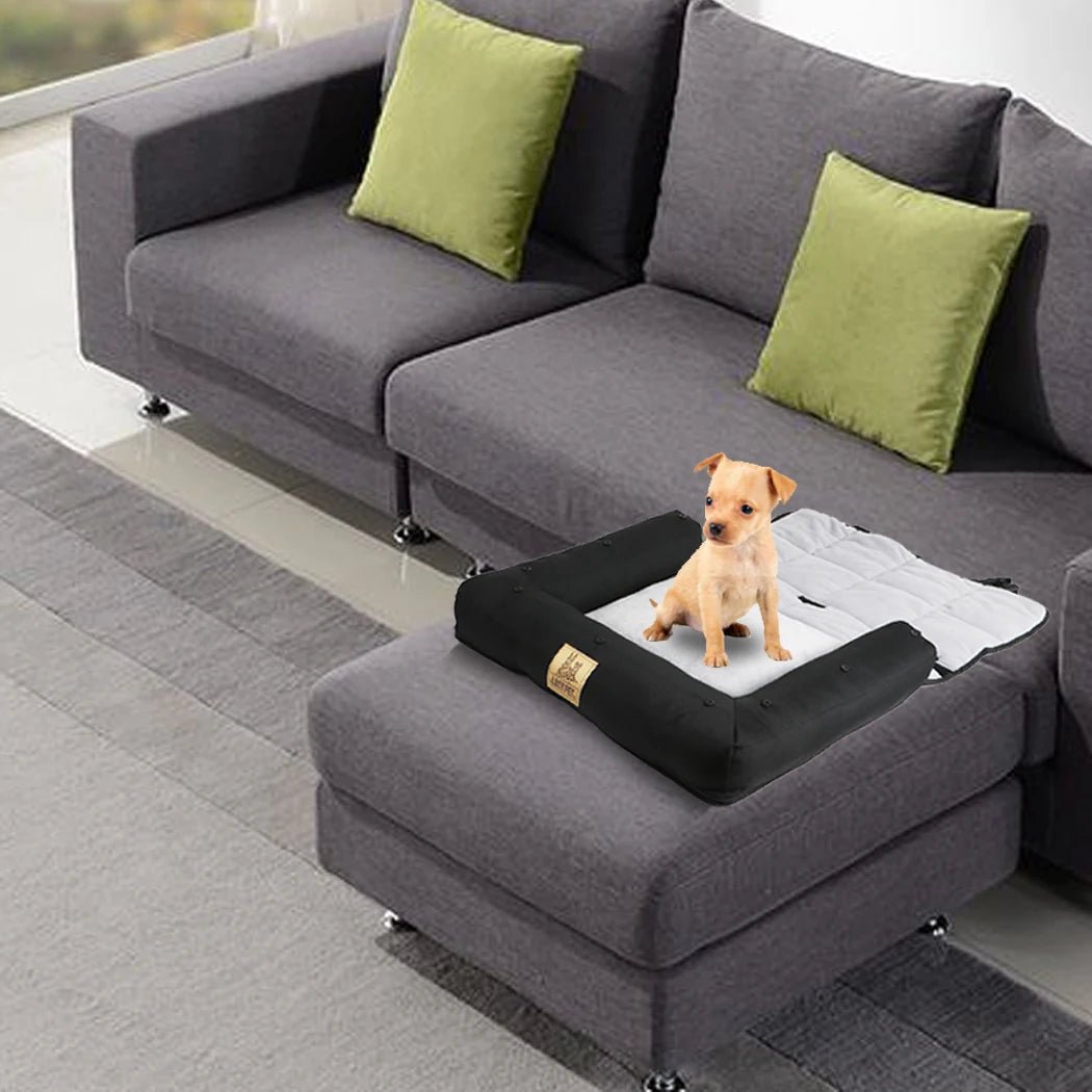 Waterproof Dog Car Seat Pad | Front Seat Cover & Home Bed | Non-Slip | 3 Sizes | Black