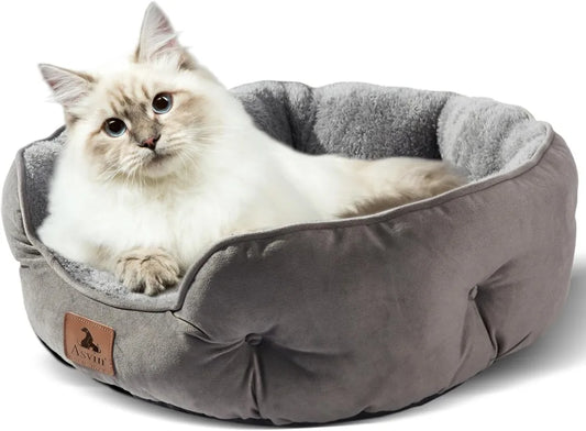 Small Dog Bed for Small Dogs, Cat Bed for Indoor Cats, Pet Bed for Puppy and Kitty, Extra Soft & Machine Washable, Anti-Slip & Water-Resistant Oxford Bottom, 20 inches